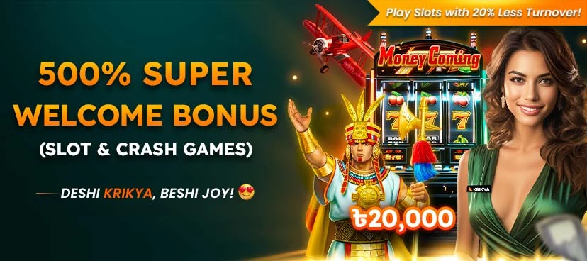 Krikya 500% Super Welcome Bonus (Slot & Crash Games) promotion banner