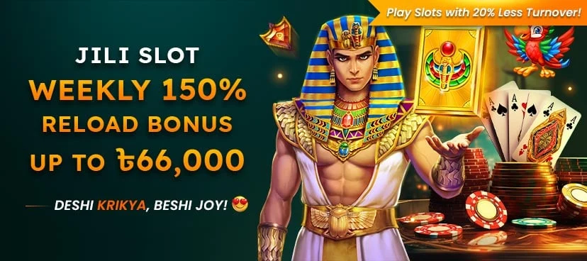 Krikya JILI Slots Weekly 150% Reload Bonus up to ৳66,000 promotion banner